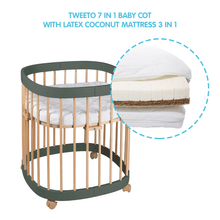 Load image into Gallery viewer, Tweeto 7 in 1 Baby Cot Forest Lights Multifunctional