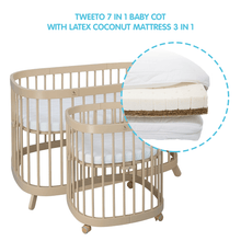 Load image into Gallery viewer, Tweeto 7 in 1 Baby Cot Oat Milk Multifunctional