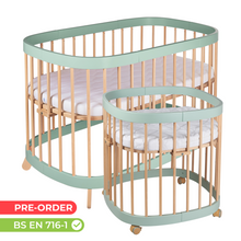 Load image into Gallery viewer, Tweeto 7 in 1 Baby Cot Eucalyptus/Natural Multifunctional