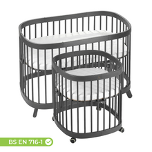 Load image into Gallery viewer, Tweeto 7 in 1 Baby Cot Gray Multifunctional