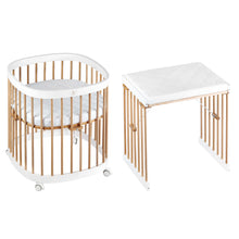 Load image into Gallery viewer, Tweeto 7 in 1 Baby Cot White/Natural Multifunctional