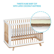 Load image into Gallery viewer, Tweeto Kube 3in1 Baby Cot Natural/White