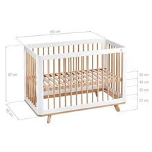 Load image into Gallery viewer, Tweeto Kube 3in1 Baby Cot Natural/White