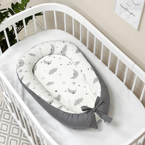 Cocoon Baby Nest Grey Clouds with Moon