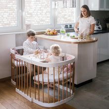 Load image into Gallery viewer, Tweeto 7 in 1 Baby Cot White/Natural Multifunctional