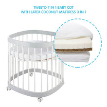 Load image into Gallery viewer, Tweeto 7 in 1 Baby Cot Gray/White Multifunctional
