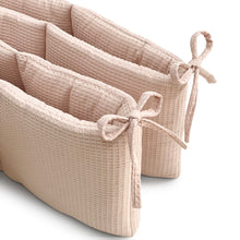 Load image into Gallery viewer, Quilted waffle cot protective bumper pink