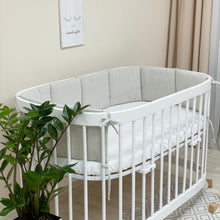 Load image into Gallery viewer, Quilted waffle cot protective bumper grey