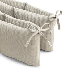Load image into Gallery viewer, Quilted waffle cot protective bumper grey