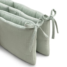 Load image into Gallery viewer, Quilted waffle cot protective bumper mint