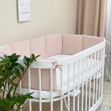 Load image into Gallery viewer, Quilted waffle cot protective bumper pink