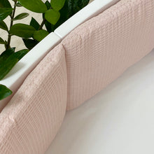 Load image into Gallery viewer, Quilted waffle cot protective bumper pink