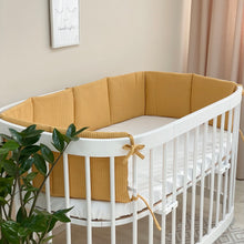 Load image into Gallery viewer, Quilted waffle cot protective bumper mustard yellow