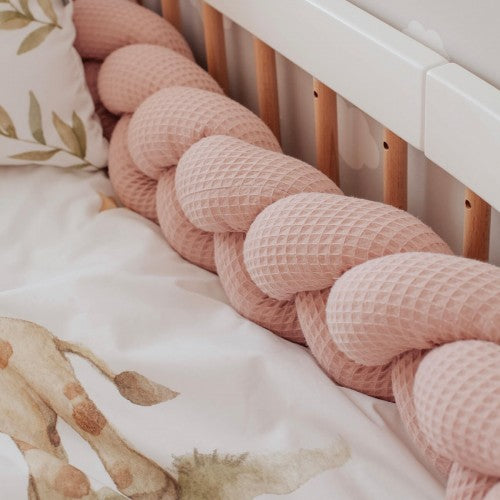 Pink Braided Crib, Pillow Crib Bumper