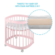 Load image into Gallery viewer, Tweeto 7 in 1 Baby Cot Rose Multifunctional