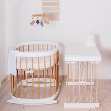 Load image into Gallery viewer, Tweeto 7 in 1 Baby Cot White/Natural Multifunctional