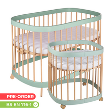 Load image into Gallery viewer, Tweeto 7 in 1 Baby Cot Eucalyptus/Natural Multifunctional
