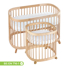 Load image into Gallery viewer, Tweeto 7 in 1 Baby Cot Natural Multifunctional
