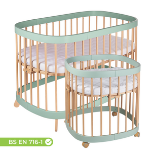 Tweeto 7 in 1 Baby Cot Eucalyptus/Natural Multifunctional