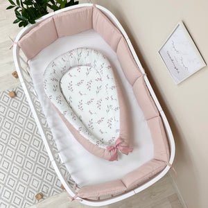 Quilted waffle cot protective bumper pink