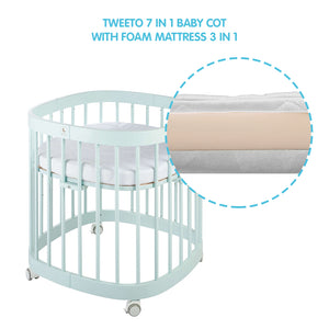 Tweeto 7 in 1 Baby Cot Tiffany Multifunctional