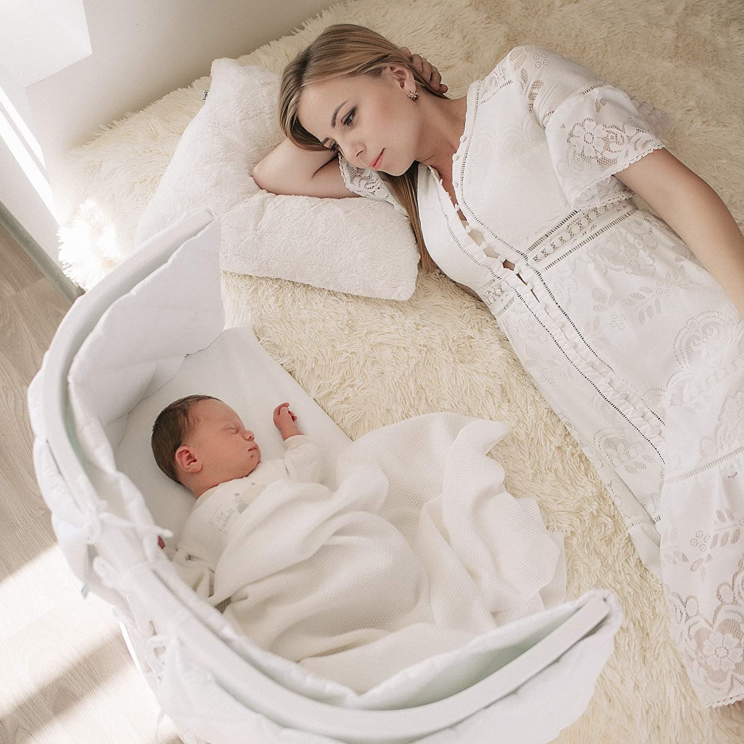 Infant Bed Crib Attached To Bed Newborn Travel Baby Bed Attached