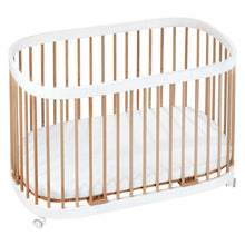 Load image into Gallery viewer, Tweeto 7 in 1 Baby Cot White/Natural Multifunctional
