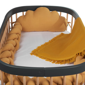Braided Protective Cot Bumper - mustard yellow