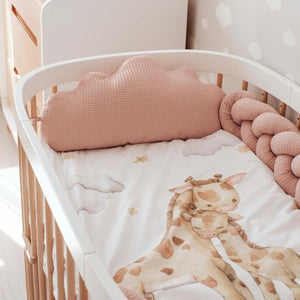 Braided Protective Cot Bumper - dusky pink