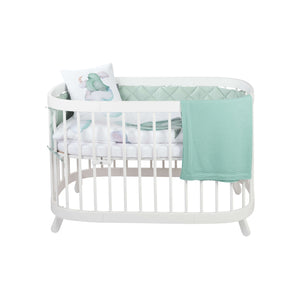 Cot Bed Quilted Protective Bumper Mint